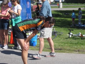 Anna with a strong run leg finish in June's Run & Ride