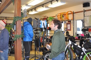 Mark Fisher directing the chaos of filming a Bar Side Chat