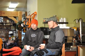 Brandon & Jay P filming a Bar Side Chat