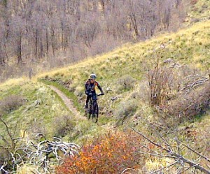 Melissa Riding Singletrack in Pocatello